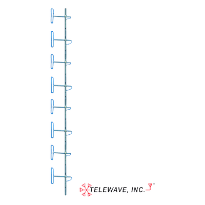 Antena Base VHF, 138-174 MHz, 8 Elementos de Dipolos Separados, 7 a 12 dBd.