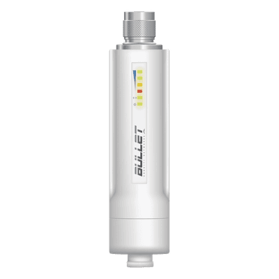 Radio airMAX Bullet-M2HP, hasta 100 Mbps, frecuencia de 2 GHz (2412 - 2472 GHz), No incluye adaptador PoE