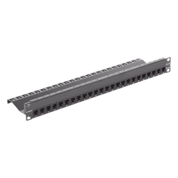 Patch Panel / 24 Puertos / Blindado / Cat 6A / Plano / 1UR