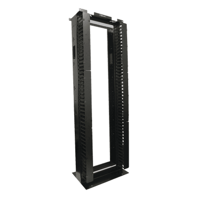Rack de Aluminio System de 7ft x 19in, 45UR, Con organizadores verticales, conexión de tierra y accesorios de montaje