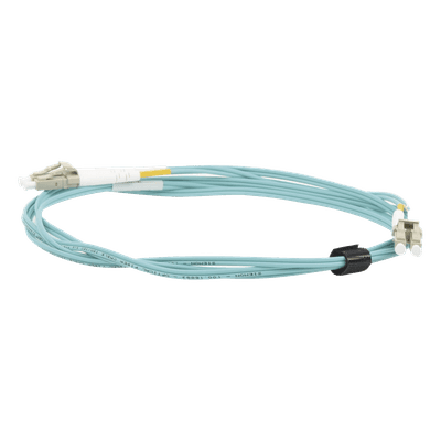 Jumper de Fibra Óptica Multimodo 50/125 XGLO OM3, LC-LC Duplex, OFNR, Color Aqua, 2 Metros (6.56 Pies)