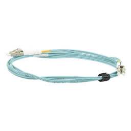 Jumper de Fibra Óptica Multimodo 50/125 XGLO OM3, LC-LC Duplex, OFNR, Color Aqua, 2 Metros (6.56 Pies)