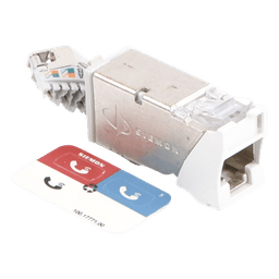 Jack Z-Max Cat6A, Blindado, Montaje Híbrido en Placa de Pared (Plano y Angulado), Color Blanco