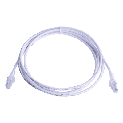 Patch Cord MC6 Modular Cat6 UTP, CM/LS0H, 3.05 Metros (10 Pies), Color Blanco, Versión Bulk (Sin Empaque Individual)