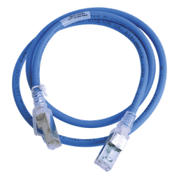 Patch Cord Z-MAX Cat6A S/FTP, CM/LS0H, 0.91 Metros (3 Pies), Color Azul, Versión Bulk (Sin Empaque Individual)