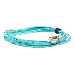 Jumper de Fibra Óptica Multimodo 50/125 XGLO OM3, LC-SC Duplex, OFNR, Color Aqua, 5 Metros (16.40 Pies)