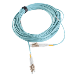 Jumper de Fibra Óptica Multimodo 50/125 XGLO OM3, LC-LC Duplex, OFNR, Color Aqua, 15 Metros (49.21 Pies)