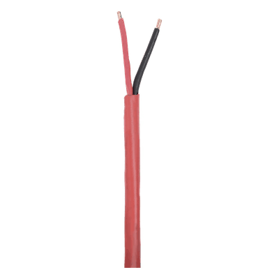 Bobina de 305 Metros (1000 Pies) de Alambre / 2 x 18 AWG / Riser / Tipo FPLR-CL3R, FT4 / Color Rojo / Para Aplicaciones en Sistemas de Detección de Incendio y Sistemas de Evacuación