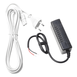 Adaptador de corriente compacto con cable de salida a conductores, para panel de alarma