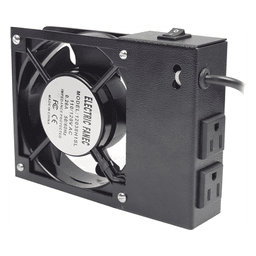 Ventilador 110 Vca con Clavija para Gabinete de Pared con 2 Tomas de Corriente 