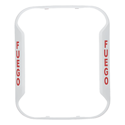 Kit de biseles para dispositivos de pared, color blanco, leyenda FUEGO, paquete de 5 piezas, Serie L