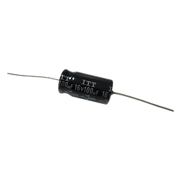 Capacitor Electrolitico de 100 mF a 16 Vcc.