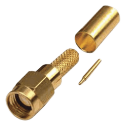 Conector SMA Macho de Anillo Plegable para Cables RG-142/U, LMR-195, Oro/Oro/Teflón.