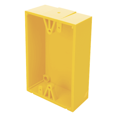 Caja trasera de montaje color amarillo para estaciones de parada STOPPER