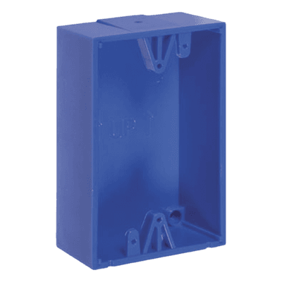 Caja trasera de montaje color azul para estaciones de parada STOPPER