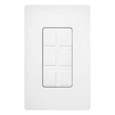 Marco de 6 puertos personalizable para conectores de red, fibra óptica, coaxial y telefonía, línea Claro, color blanco