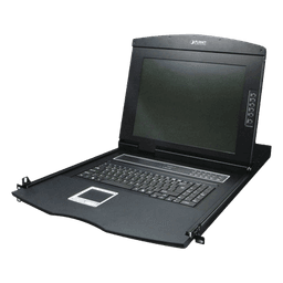 Switch KVM con Monitor de 17"con Teclado y Trackpad para Rack de 1U de Cuatro Postes, 8 Puertos VGA Para Acceder y Controlar Hasta 8 Computadoras Desde una Sola Consola