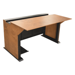 Consola Profesional para Monitoreo | Con Porta PC | Con Tomacorriente | Tapas Removibles | Color Negro y Nogal con Veta | Lamina de Acero Rolado Calibre 18 | Pintura en Polvo Electrostática.