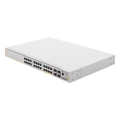 Switch PoE+ Administrable CentreCOM GS970M, Capa 3 de 24 Puertos 10/100/1000 Mbps + 4 SFP Gigabit, 370 W