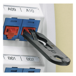 Kit de 10 Dispositivos para Bloquear Puertos Jack RJ45, Color Rojo, Incluye Llave de Extracción