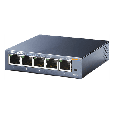 Switch Gigabit no administrable de 5 puertos 10/100/1000 Mbps 