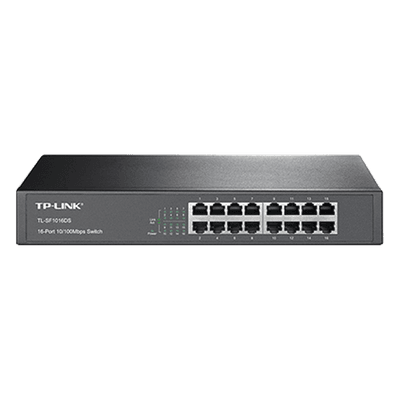 Switch no administrable de 16 puertos 10/100 Mbps de escritorio y para montaje en rack