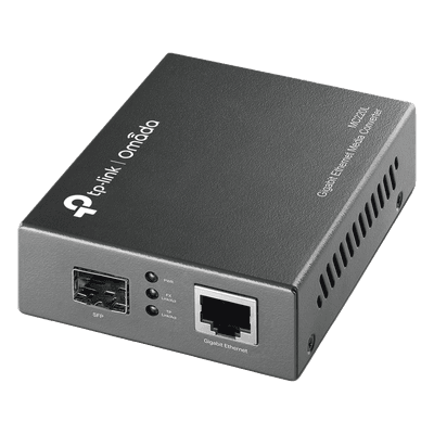 Convertidor Fibra Óptica Monomodo o Multimodo / 1 Puerto SFP 1000 Mbps / 1 Puerto RJ45 10/100/1000 Mbps / Plug and Play 