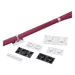 Montaje-Sujetador Para Cable de 4 Vías, con Adhesivo, 25.4 x 25.4mm (1in x 1in), Color Blanco, Uso en Interior, 1 pieza