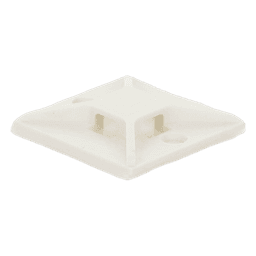 Montaje-Sujetador Para Cable de 4 Vías, con Adhesivo, 25.4 x 25.4mm (1in x 1in), Color Blanco, Uso en Interior, 1 pieza