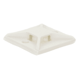 Montaje-Sujetador Para Cable de 4 Vías, con Adhesivo, 25.4 x 25.4mm (1in x 1in), Color Blanco, Uso en Interior, 1 pieza