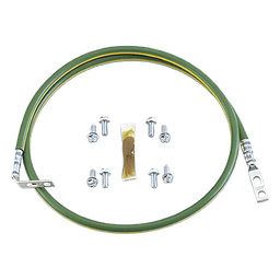 Jumper Para Aterrizar Equipos en Racks o Gabinetes, 10 AWG, Con Terminal Doblada a 45 Grados, Terminal Recta Para Equipos, 61 cm de largo