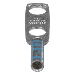 Zapata de compresión LCC6-38D-L para cal. 6 Awg, Doble barreno para tornillo prisionero de 3/8, Espaciado de orificio 25.4mm, 1 Pz