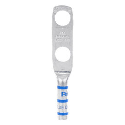 Zapata de compresión LCC6-38D-L para cal. 6 Awg, Doble barreno para tornillo prisionero de 3/8, Espaciado de orificio 25.4mm, 1 Pz