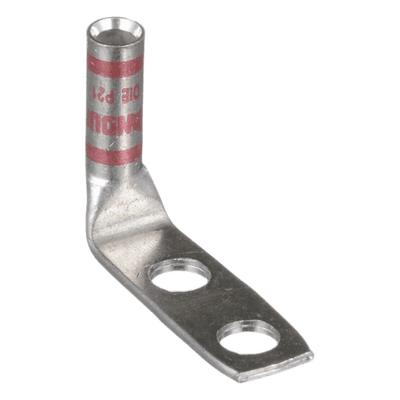 Zapata de compresión LCC8-14AF-L a 90° grados para cal. 8 Awg, Barreno para tornillo prisionero de 1/4, 1 Pz
