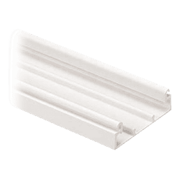 Base para canaleta T-45, de PVC rígido, con orificios perforados para montaje, 60.3 x 18.5 x 2400 mm, Color Blanco Mate