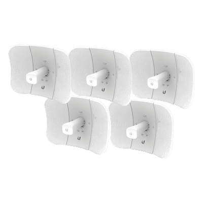 Kit de 5 LiteBeam 2x2 MIMO airMAX AC GEN2 CPE hasta 450 Mbps, 5 GHz (5150 - 5875 MHz) con antena integrada de 23 dBi