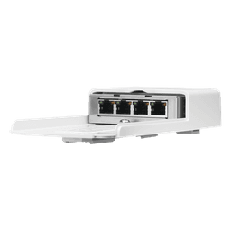 Switch PoE 24 V de Paso para Exterior con 4 Puertos Gigabit (1 PoE In, 3 PoE Out) NanoSwitch