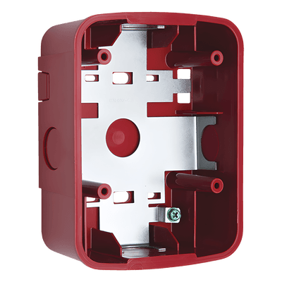 Caja de Montaje en Pared para Bocina y Bocina con Lampara Estroboscopica y para montaje en Techo de Bocinas, Color Rojo