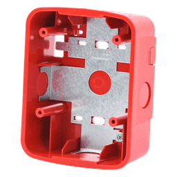 Caja de Montaje en Pared para Bocina y Bocina con Lampara Estroboscopica y para montaje en Techo de Bocinas, Color Rojo