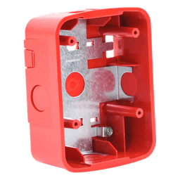 Caja de Montaje en Pared para Bocina y Bocina con Lampara Estroboscopica y para montaje en Techo de Bocinas, Color Rojo