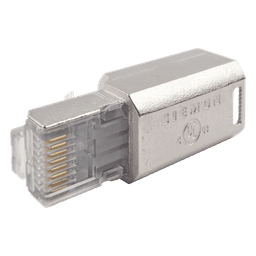 Plug RJ45 Cat6A Blindado, Terminación en Campo, Compatible con Todas las Categorías, Sin Clip Protector de Seguro