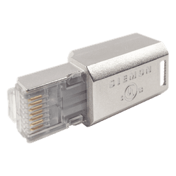 Plug RJ45 Cat6A Blindado, Terminación en Campo, Compatible con Todas las Categorías, con Clip Protector de Seguro
