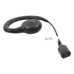 Auricular giratorio con gancho en forma de "G" con cable de fibra trenzada y conector SNAP.  Requiere micrófono de solapa de 1 o 2 hilos de la Serie SNAP.