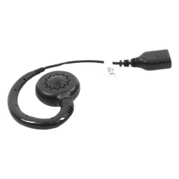 Auricular giratorio con gancho en forma de "G" con cable de fibra trenzada y conector SNAP.  Requiere micrófono de solapa de 1 o 2 hilos de la Serie SNAP.