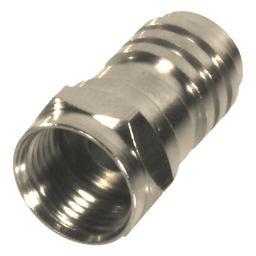 Conector F Macho Plegable para Cable Coaxial RG-59/U, Níquel / Níquel /Polietileno.
