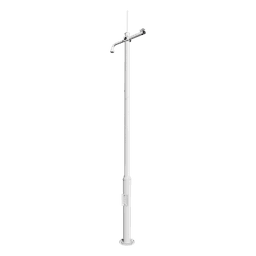 Poste Seccionado de 3 Metros / Especializado para la Instalación de Videovigilancia / Incluye Base de Cimentación y Brazo para Cámara PTZ / Color Negro