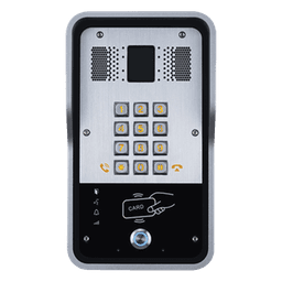 Audio Portero IP  2 líneas SIP con relevador integrado, Lector RFID para acceso por clave numérica, tarjeta o llamada remota, PoE