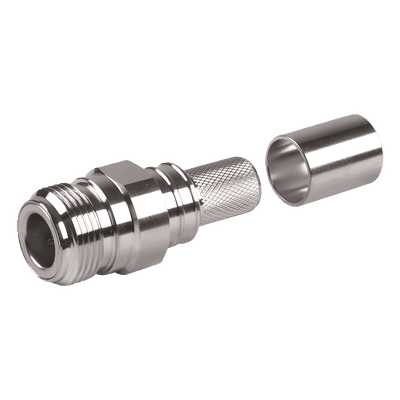 Conector N Hembra Plegable con Pin Cautivo para cables RG8 LMR-400