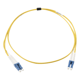 Jumper de Fibra Óptica Monomodo (OS2), XGLO, Riser, LC/UPC-LC/UPC Duplex, OFNR, Color Amarillo, 1 Metro (3.28 Pies)