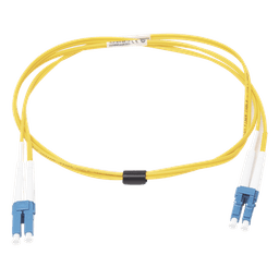Jumper de Fibra Óptica Monomodo (OS2), XGLO, Riser, LC/UPC-LC/UPC Duplex, OFNR, Color Amarillo, 1 Metro (3.28 Pies)